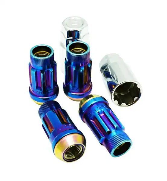 Wheel Mate Muteki SR45R Lug Nut Kit Lock Set 12x1.50 45mm - Burned Blue Neon