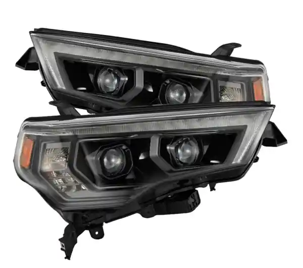 AlphaRex 14-20 Toyota 4Runner LUXX LED Proj Headlights Black w/Activ Light/Seq Signal/DRL