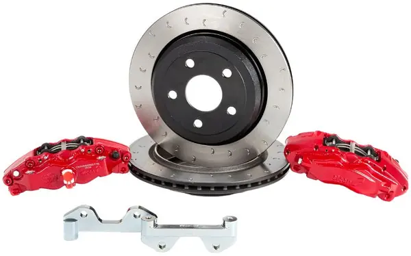 Alcon 2007+ Jeep JK-JL 330x22mm Rotors 4-Piston Red Calipers Rear Brake Kit (Includes Brake Lines)