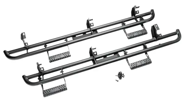 N-Fab RKR Step System 2019 Jeep Wrangler JT 4 Door Truck Full Length - Tex. Black - 1.75in