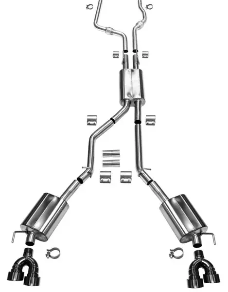 2020+ Explorer ST - 2.5" Downpipe Back Exhaust - Black Coated Tips