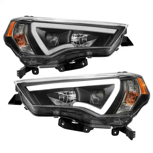 ANZO 14+ Toyota 4 Runner Plank Style Projector Headlights Black w/ Amber