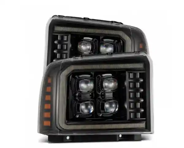 AlphaRex 05-07 Ford Super Duty/Excursion NOVA-Series LED Projector Headlights Alpha-Blk w/Activ Ligh