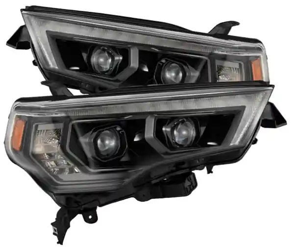 AlphaRex 14-20 Toyota 4Runner PRO-Series LED Proj Headlights Alpha-Black w/Sequential Signal/DRL
