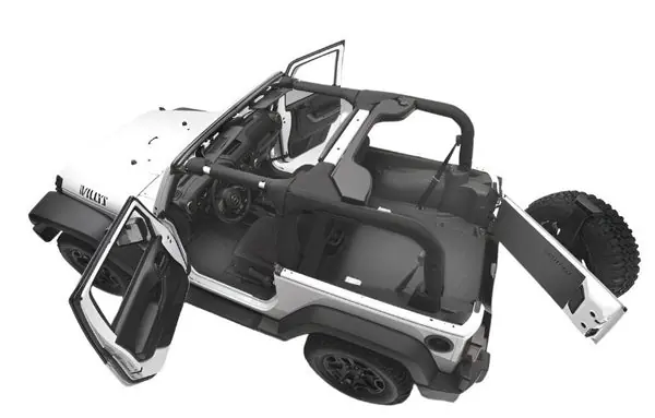 BedRug 11-16 Jeep JK 2Dr Rear 5pc BedTred Cargo Kit (Incl Tailgate & Tub Liner)