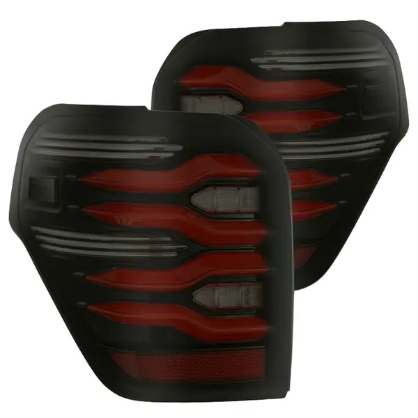 AlphaRex 10-21 Toyota 4Runner LUXX LED Taillights Blk/Red w/Activ Light/Seq Signal