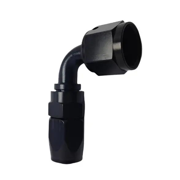 Fragola -10AN Male Rad. Fitting x 90 Degree Pro-Flow Hose End - Black