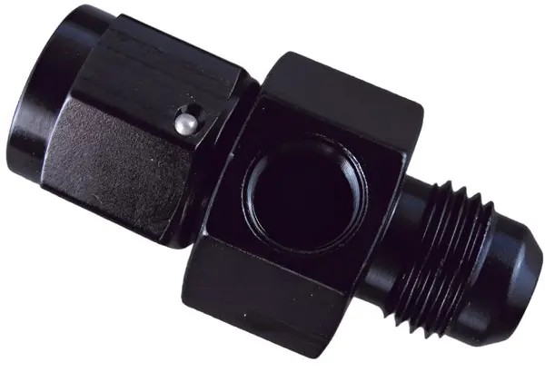 Fragola Inline Gauge Adapter -6AN Male x -6AN Fem - Black