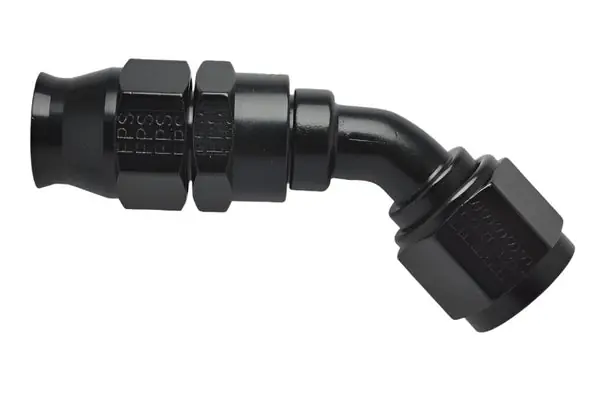 Fragola -6AN Real Street x 45 Degree Hose End Black For PTFE Hose