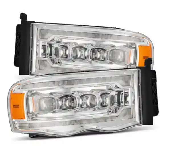 AlphaRex 02-05 Dodge Ram 1500 NOVA LED Proj Headlights Plank Style Chrome w/Activ Light/Seq Signal