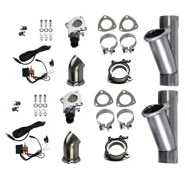 Granatelli 2.25in Alum Mild Steel Electronic Dual Slip Fit Exhaust Cutout w/Band Clamps
