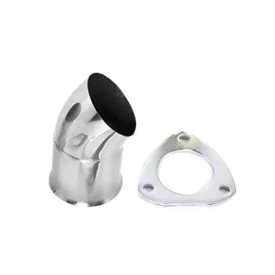 Granatelli 2.5in 304SS Turn Down w/3-Bolt Flange & Gasket