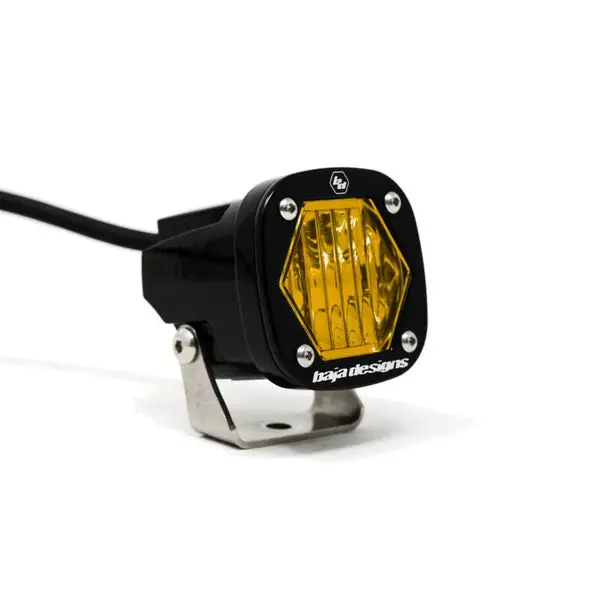 Baja Designs S1 Amber Wide Cornering LED Light w/ Mounting Bracket Single