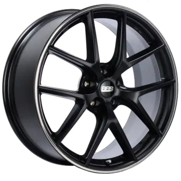 BBS CI-R 19x9 5x112 ET42 Satin Black Polished Rim Protector Wheel -82mm PFS/Clip Required