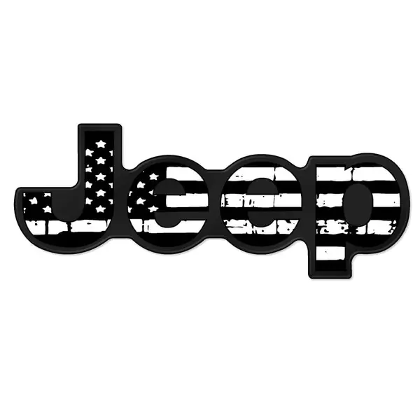 Distressed Flag Jeep Trunk Badge