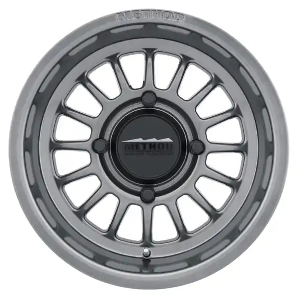 Method MR411 Bead Grip 15x7 / 5+2/38mm Offset / 4x156 / 132mm CB Gloss Titanium Wheel