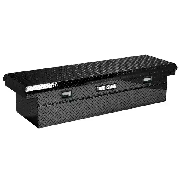 Tradesman Aluminum Economy Cross Bed Truck Tool Box (60in./Front Opening) - Black