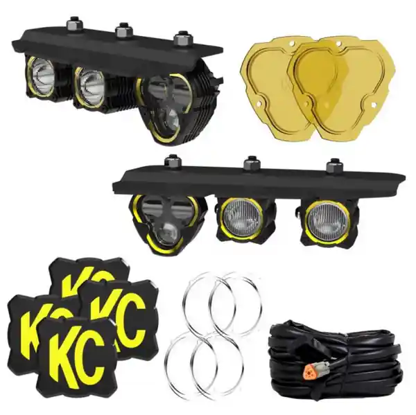 KC HiLiTES 2021+ Ford Bronco FLEX ERA 3 Dual Mode SAE Fog Light Pocket Kit