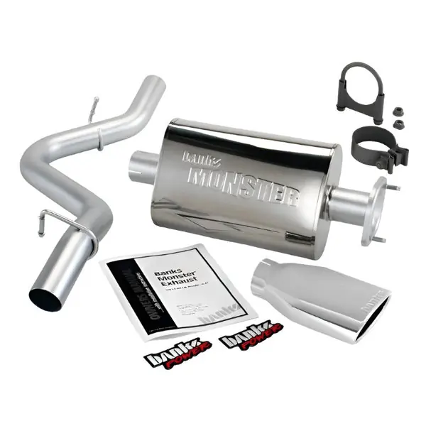 Banks Power 91-95 Jeep 4.0L Wrangler Monster Exhaust System - SS Single Exhaust w/ Chrome Tip