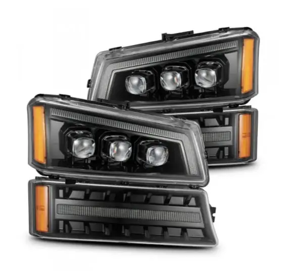 AlphaRex 03-06 Chevy Silverado 1500/2500HD/3500HD/Avalanche Alpha-Black NOVA LED Proj Headlights