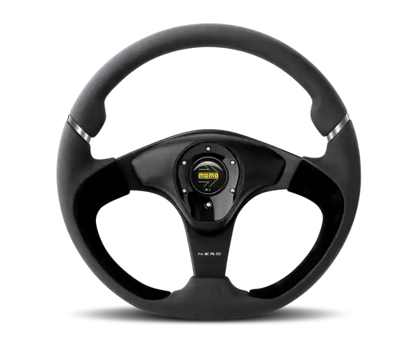 Momo Nero Steering Wheel 350 mm - Black Leather/Suede/Black Spokes
