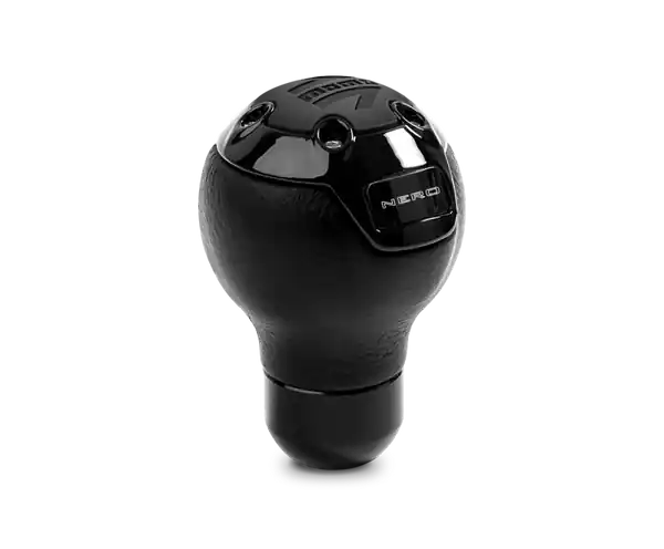 Momo Nero Shift Knob - Tall Black Leather, Black Chrome Insert
