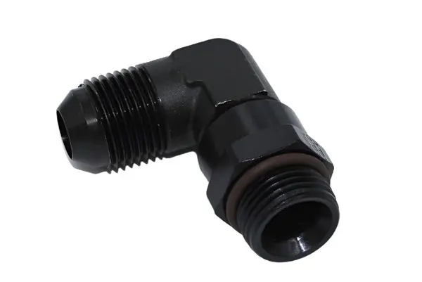 Fragola -8AN x 3/4 - 16 (8) 90 Degree Swivel - Black
