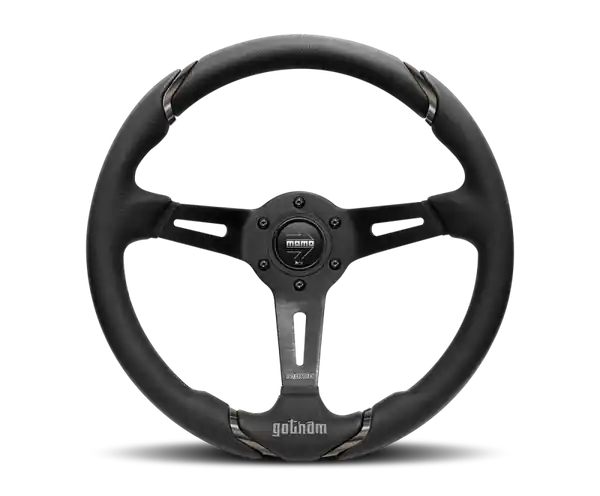 Momo Gotham Steering Wheel 350 mm - Black Leather/Black Spokes