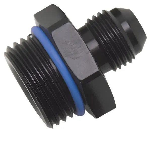 Russell Performance -10 AN Male Flare to -8 SAE Male Port Adapter Fitting - Black Anodized