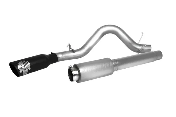 Gibson 14-15 GMC Sierra 1500 SLT 5.3L 4in Patriot Skull Series Cat-Back Single Exhaust - Stainless