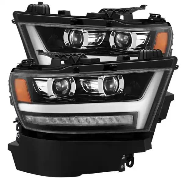 AlphaRex 19-20 Ram 1500HD PRO-Series Proj Headlights Plnk Style Jet Blk w/Activ Light/Seq Signal/DRL