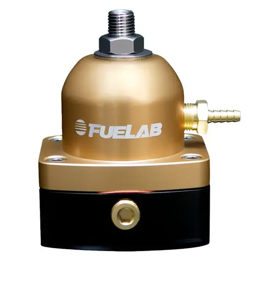 Fuelab 535 EFI Adjustable Mini FPR 25-90 PSI (2) -6AN In (1) -6AN Return - Gold