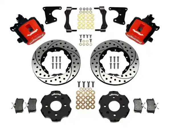 Wilwood Combination Parking Brake Rear Kit 11.00in Drilled Red Civic / Integra Drum 2.71 Hub Offset