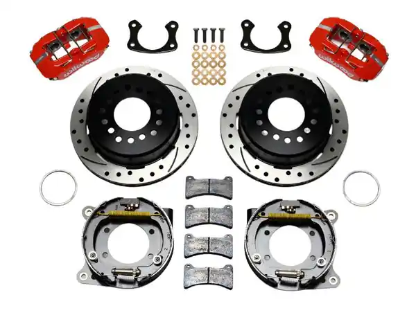 Wilwood Dynapro Low-Profile 11.00in P-Brake Kit Drill-Red New Big Ford 2.50in Offset