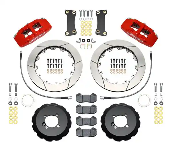 Wilwood Dynapro 6 Front Hat Kit 12.88in Red 2002-Up Mini Cooper w/ Lines