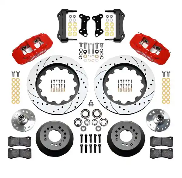 Wilwood AERO6 Front Hub Kit 15.00 Drilled Red 67-69 Camaro 64-72 Nova Chevelle