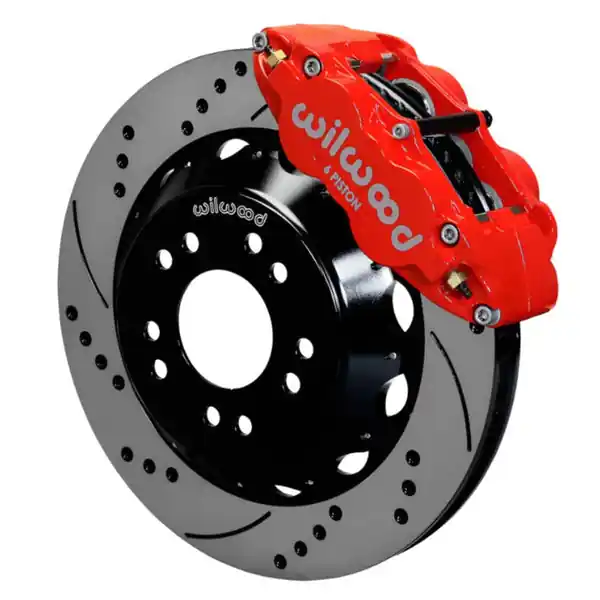 Wilwood Narrow Superlite 6R Front Hat Kit 14.00 Drilled Red 63-87 C10 w/ Wilwood Pro Spindles