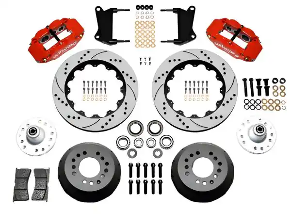 Wilwood Narrow Superlite 6R Front Hub Kit 14.00in Drill Red 67-69 Camaro 64-72 Nova Chevelle