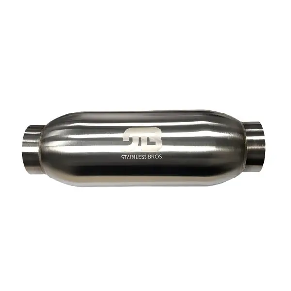 Stainless Bros 4in Body x 18in Length 3in Inlet/Outlet Bullet Resonator